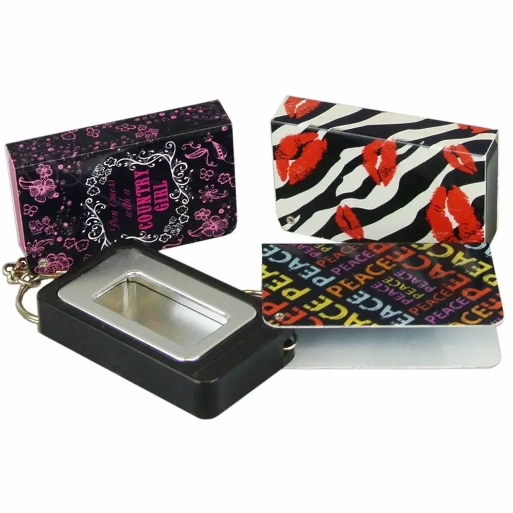 TRAVEL Pocket ASHTRAYS Set Cigarette Butt Holders Keychains Country Lips Peace